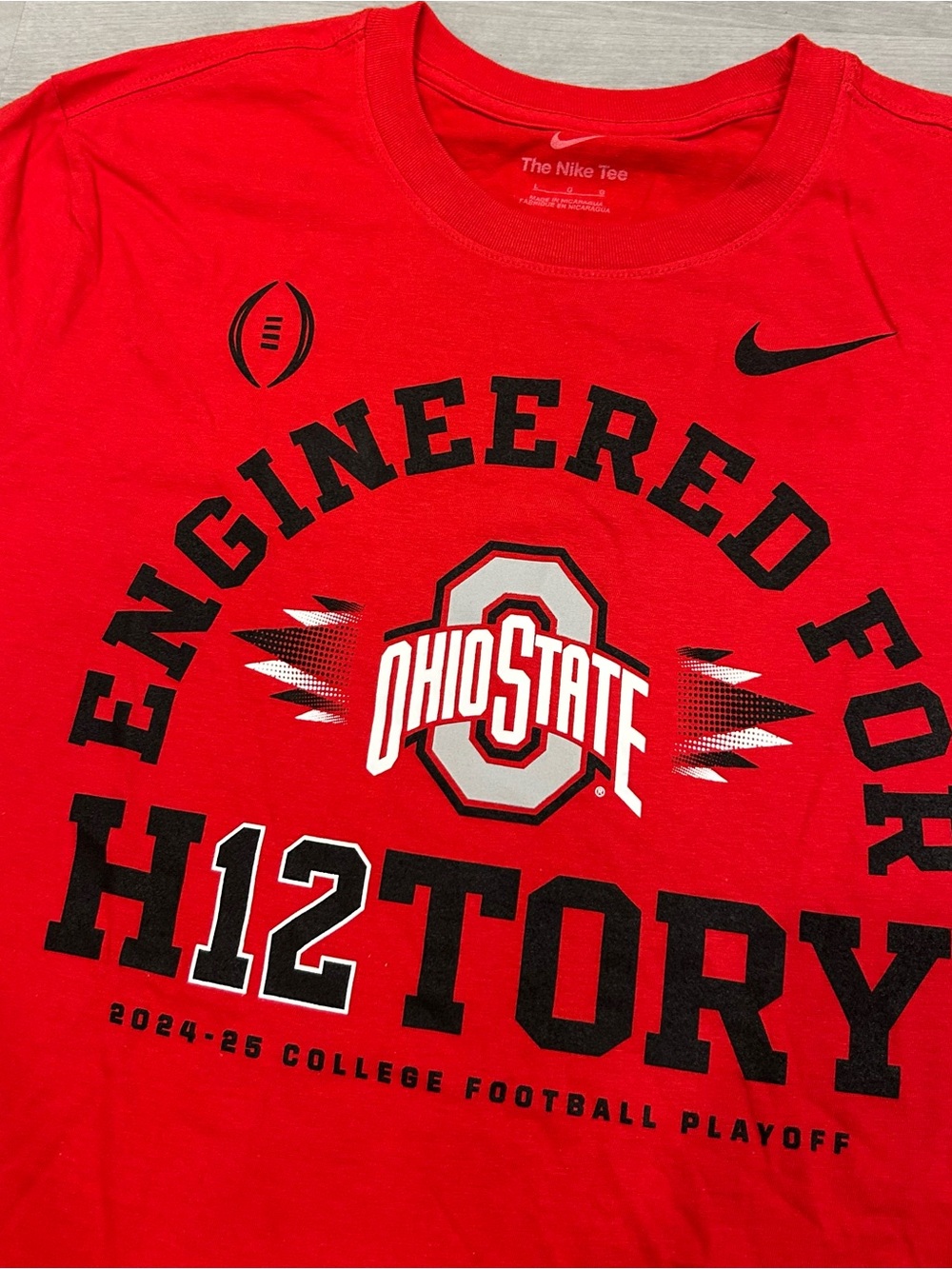 Nike Ohio State Buckeyes Engineered For History 2024-2025 CFP T Shirt Men’s L